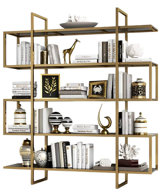 NArt155 - وحدة أرفف معدن و زجاج