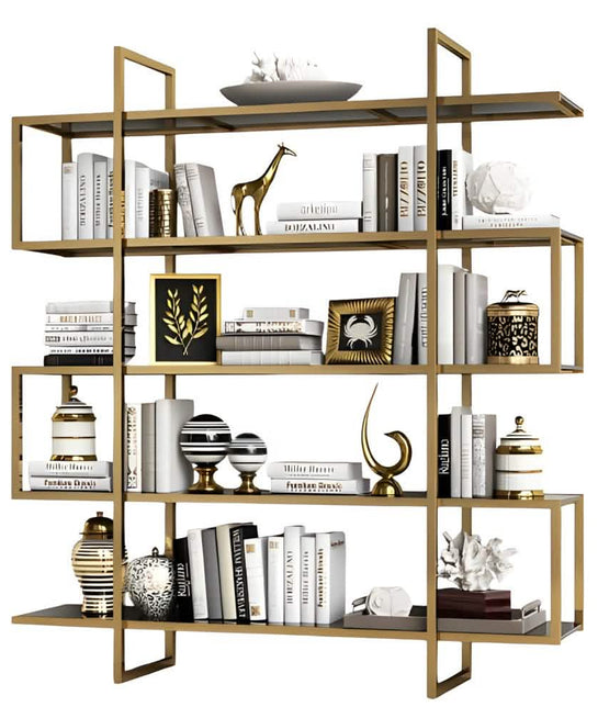 NArt155 - وحدة أرفف معدن و زجاج