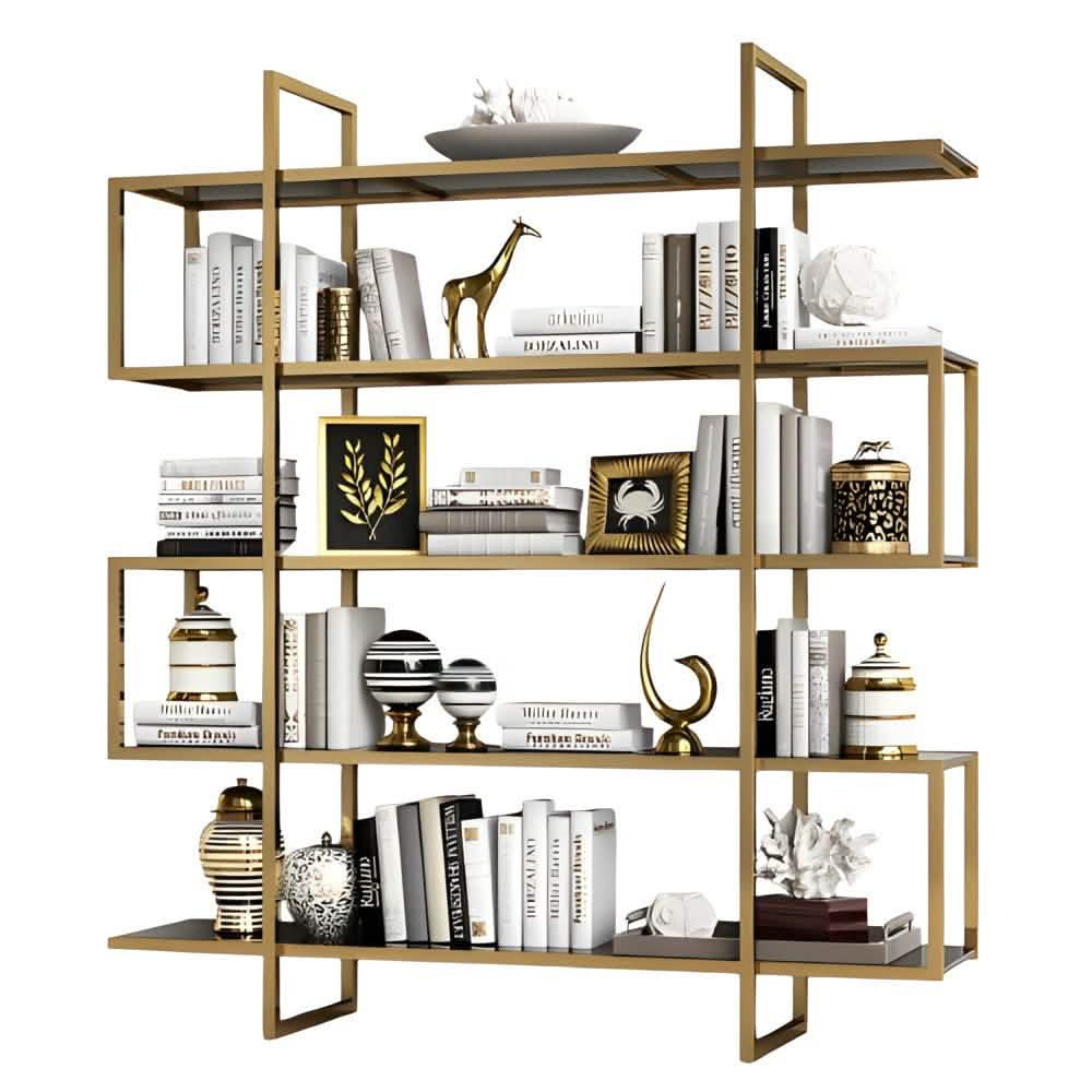 NArt155 - وحدة أرفف معدن و زجاج