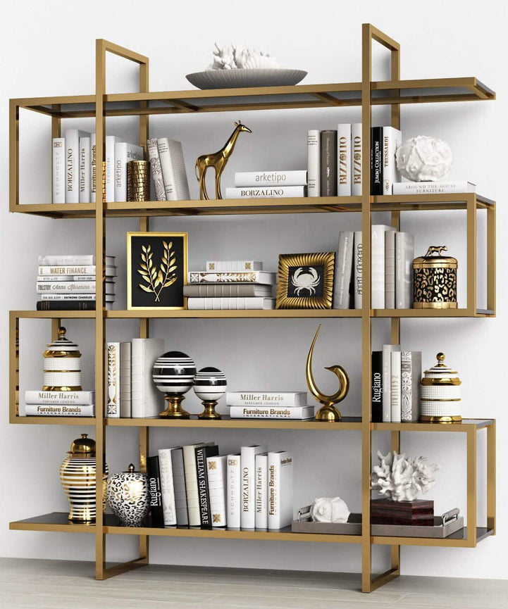 NArt155 - Metal and Glass Shelving Unit