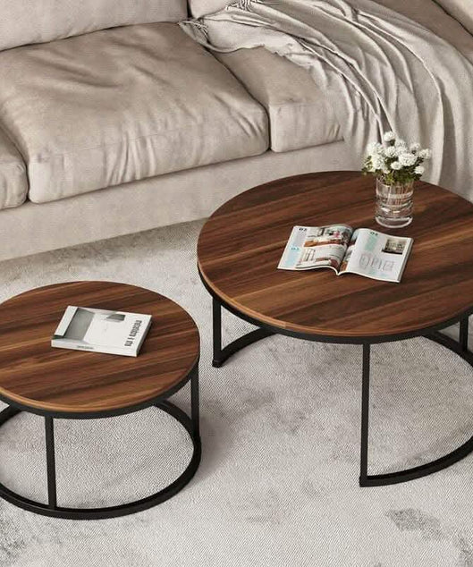 NArt26- ترابيزة قهوة متداخلة دائرية معدن