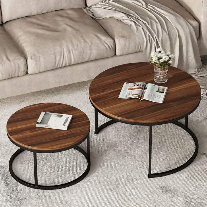 NArt26- Circular Metal Nesting Coffee Table