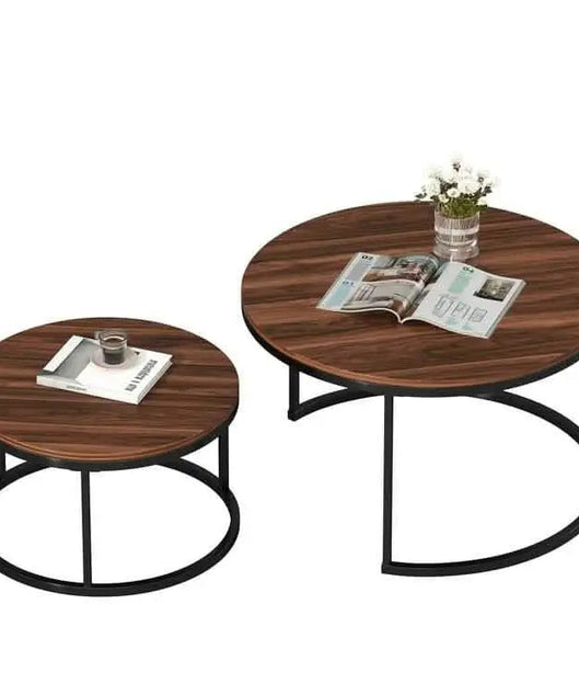 NArt26- ترابيزة قهوة متداخلة دائرية معدن