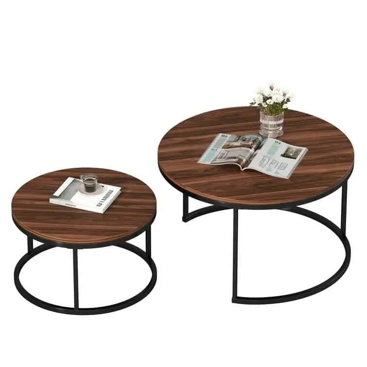 NArt26- ترابيزة قهوة متداخلة دائرية معدن