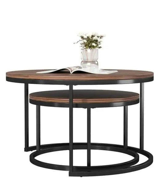 NArt26- ترابيزة قهوة متداخلة دائرية معدن