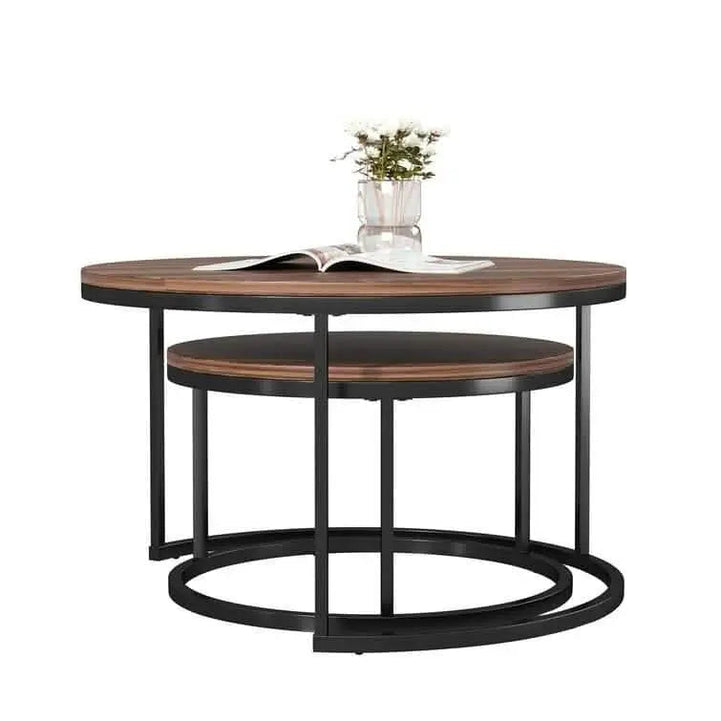 NArt26- Circular Metal Nesting Coffee Table