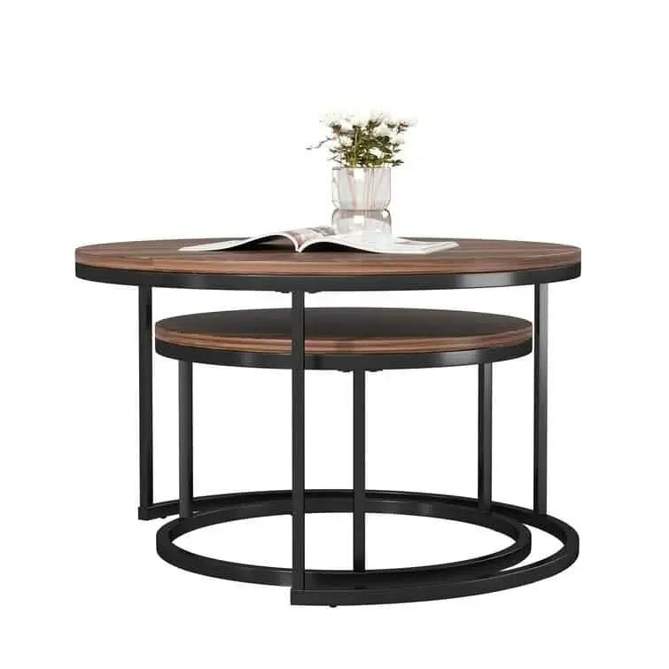 NArt26- ترابيزة قهوة متداخلة دائرية معدن