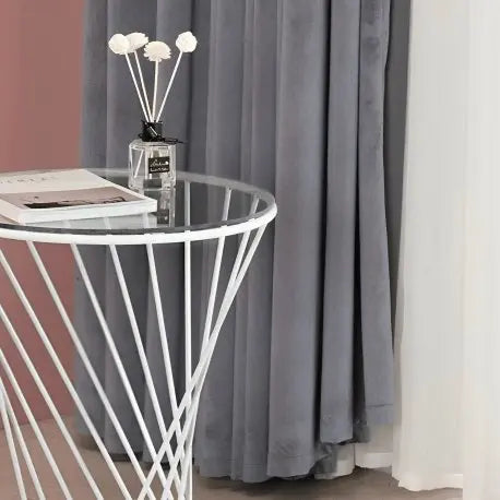 NArt5 - ترابيزة جانبية معدن بسطح زجاج