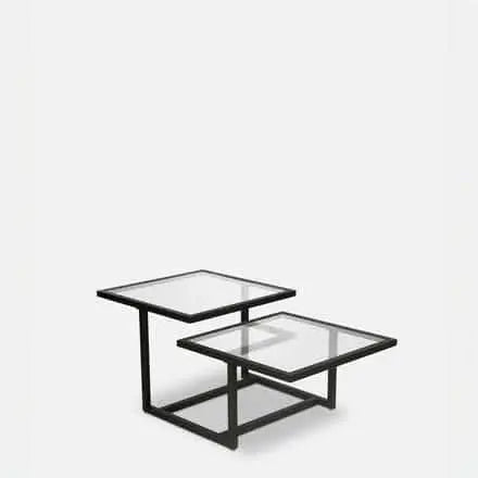 NArt104 - ترابيزة قهوة معدن بسطح زجاج