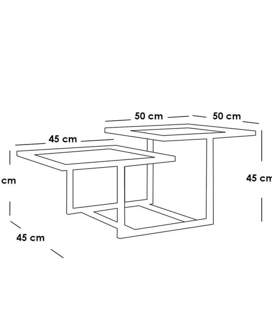NArt104 - ترابيزة قهوة معدن بسطح زجاج