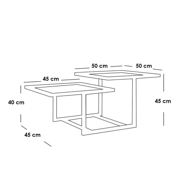 NArt104 - Metal coffee table with glass top