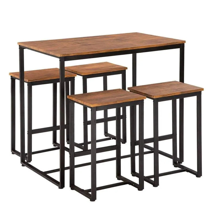 NArt73 - Metal dining set with a wooden top