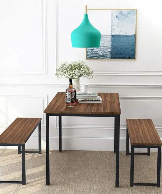 NArt72 - طقم سفرة معدن بسطح خشب