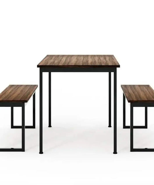 NArt72 - طقم سفرة معدن بسطح خشب