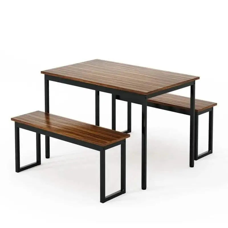 NArt72 - طقم سفرة معدن بسطح خشب