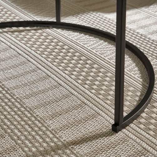 NArt70 - ترابيزة قهوة متداخلة معدن بسطح زجاج