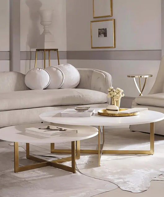 NArt66- ترابيزة قهوة معدن بسطح رخام