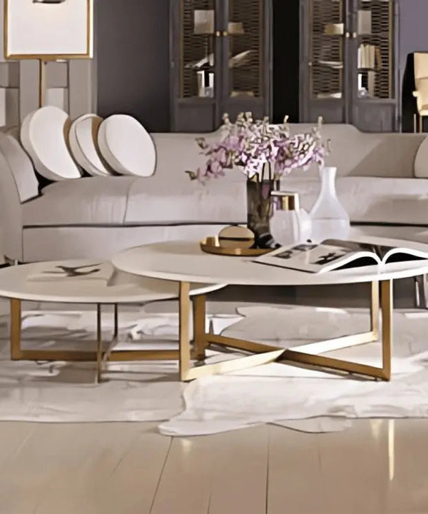 NArt66- ترابيزة قهوة معدن بسطح رخام