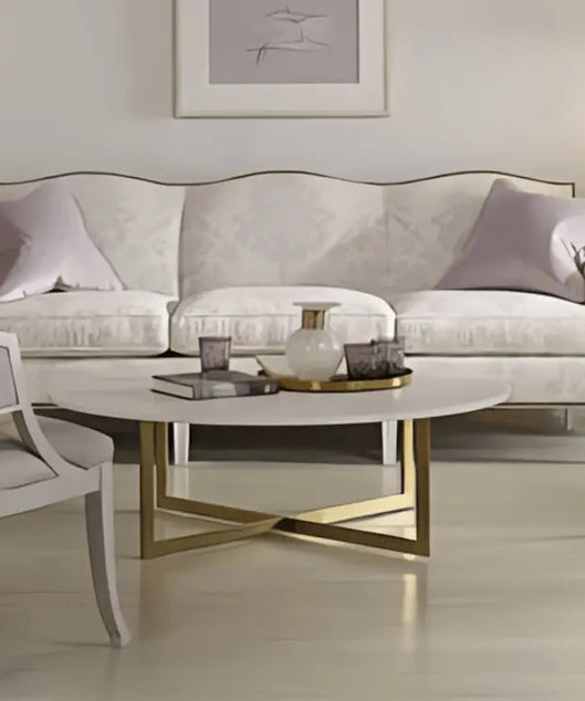 NArt66- ترابيزة قهوة معدن بسطح رخام