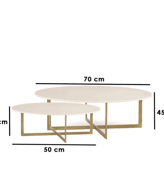 NArt66- ترابيزة قهوة معدن بسطح رخام