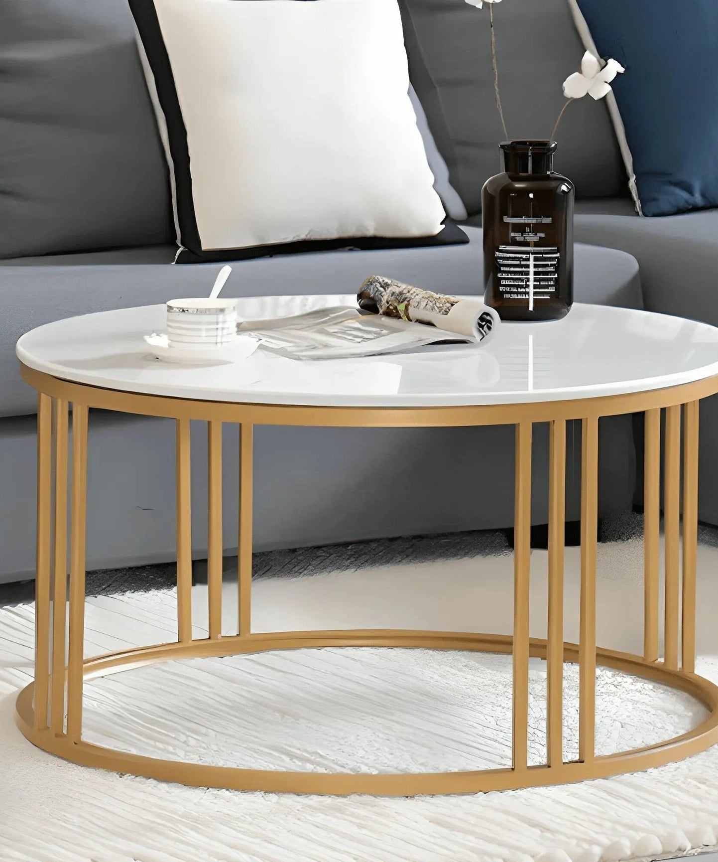 NArt11- Coffee table with metal side table