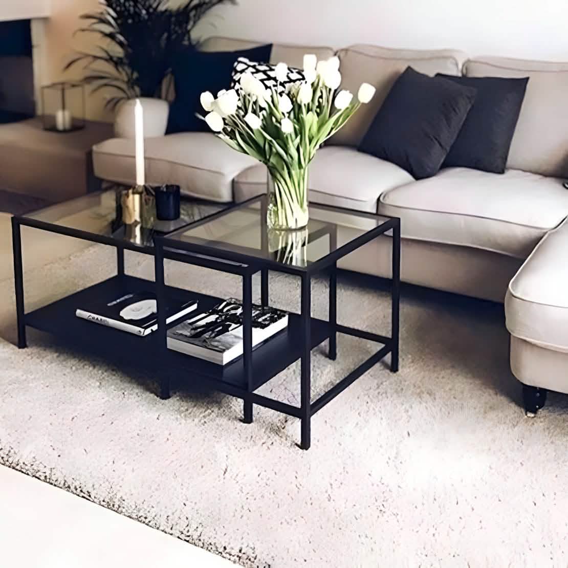 NArt200 - ترابيزة قهوة زجاج