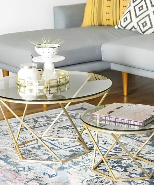 NArt208 - ترابيزة قهوة بسطح زجاج