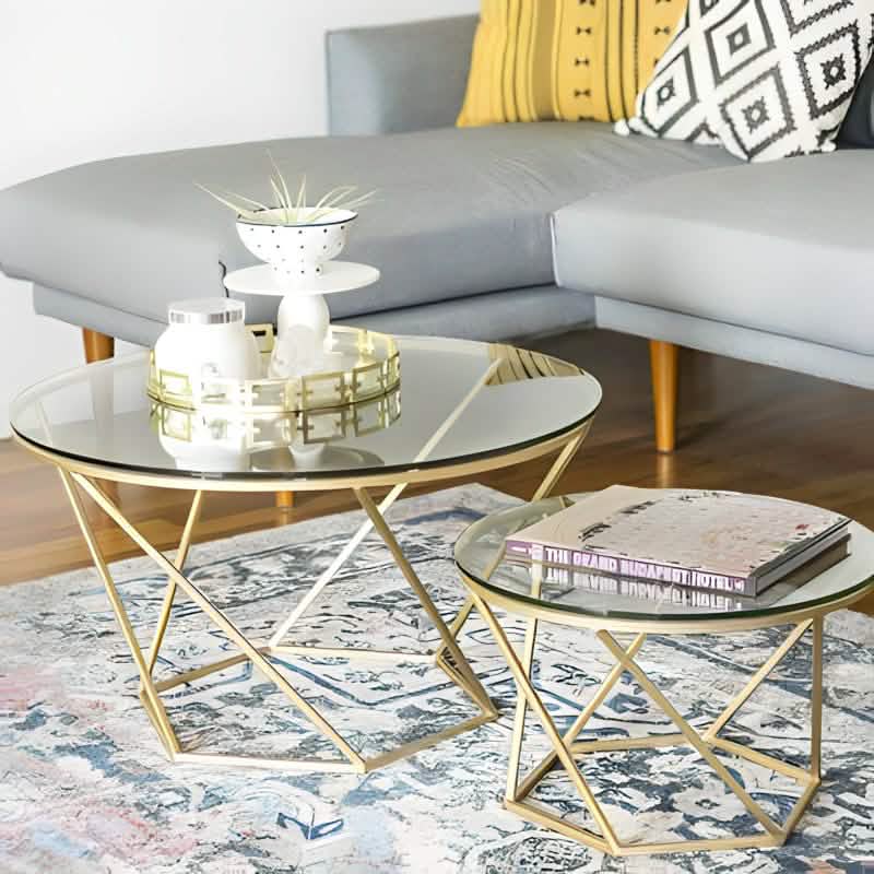 NArt208 - ترابيزة قهوة بسطح زجاج