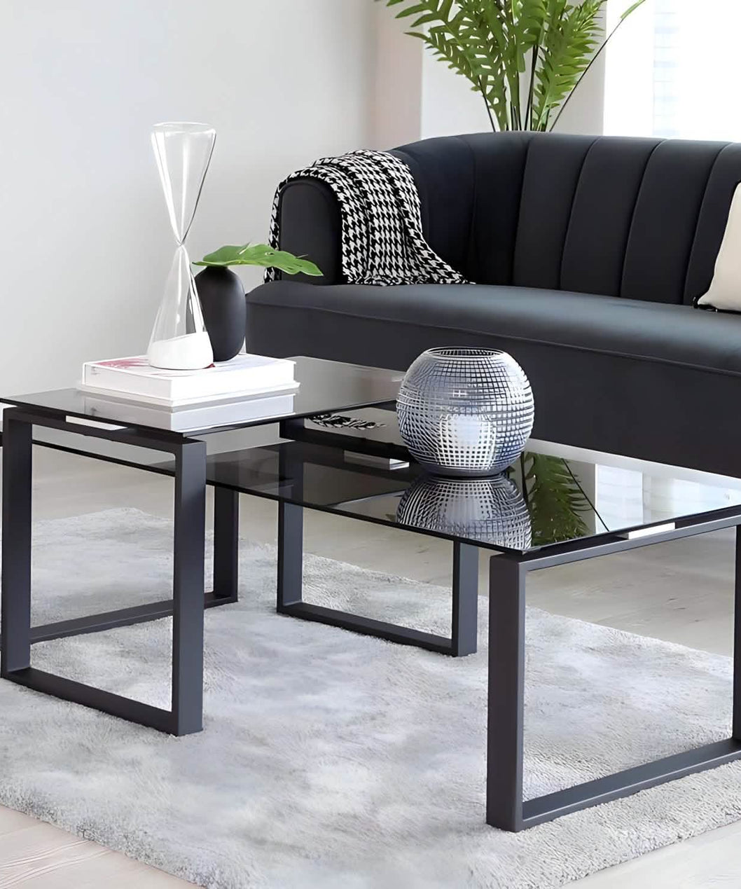 NArt217 - ترابيزة قهوة بسطح زجاج