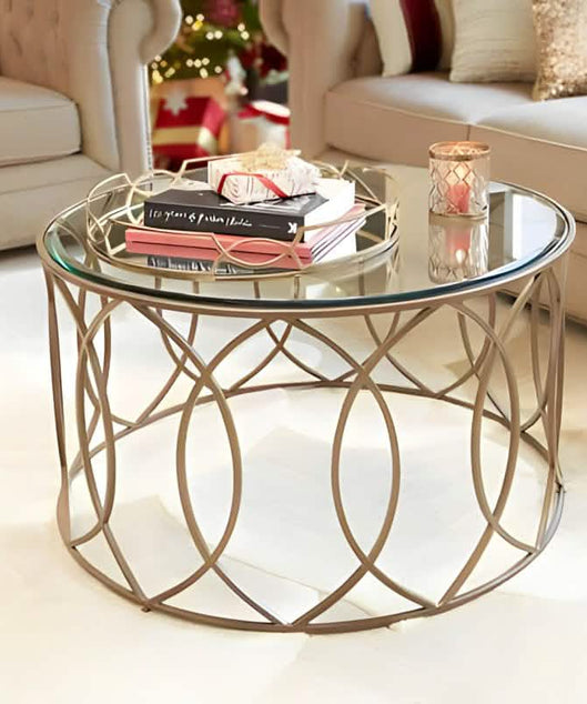 NArt218 - ترابيزة قهوة بسطح زجاج