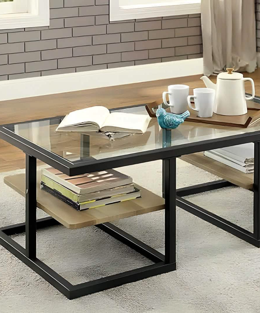 NArt204- ترابيزة قهوة زجاج