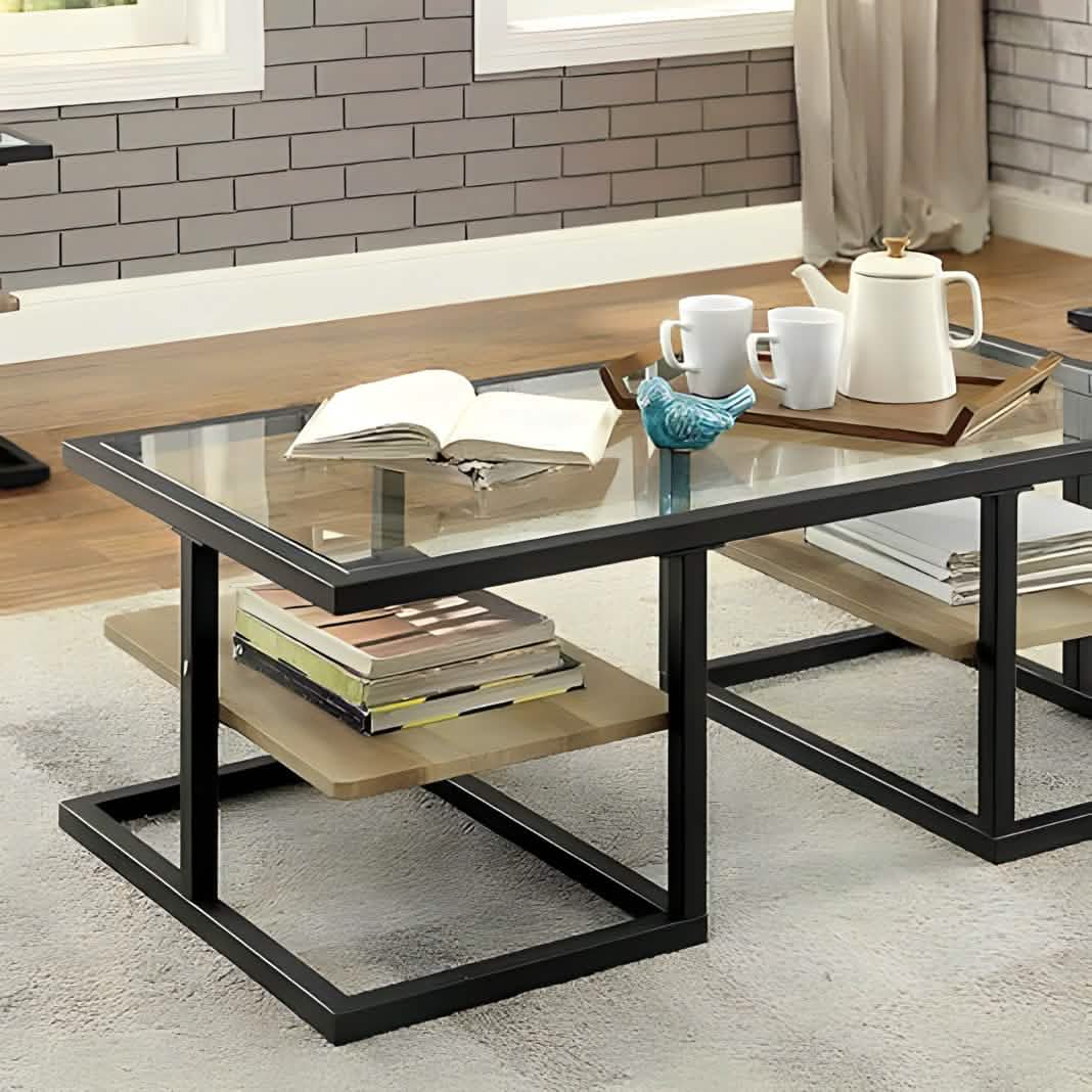 NArt204- ترابيزة قهوة زجاج