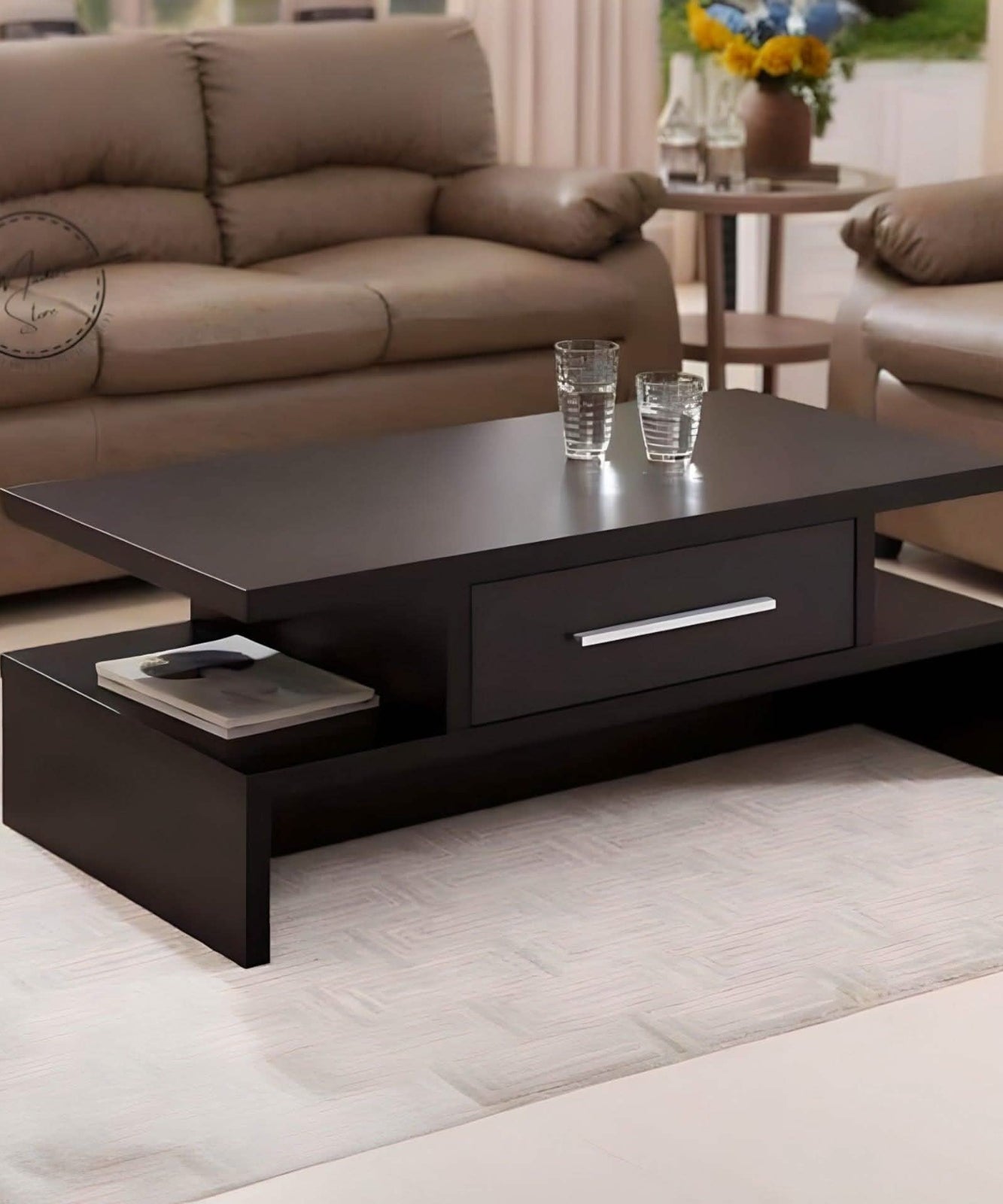 ترابيزة قهوة بدرج للتخزين