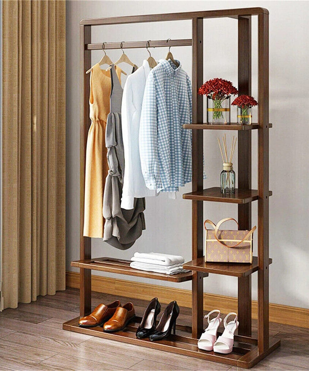 استاند ملابس خشب طبيعي