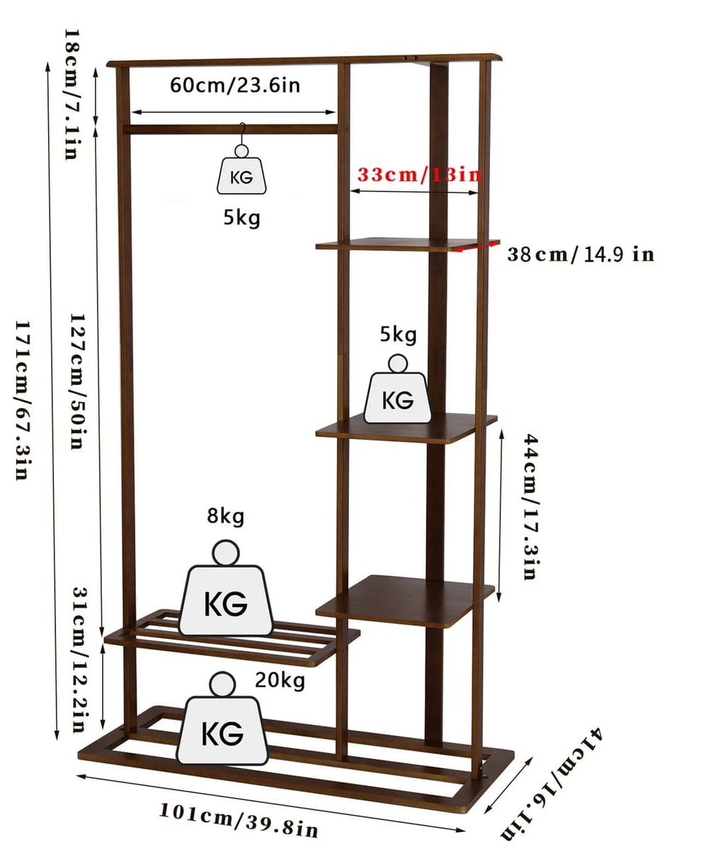 استاند ملابس خشب طبيعي