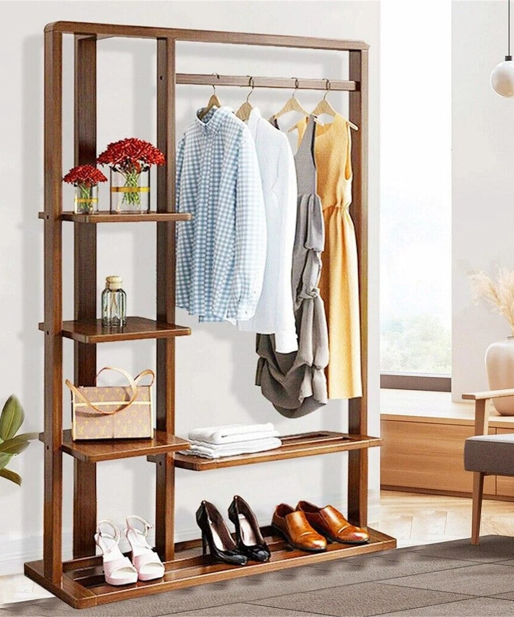 استاند ملابس خشب طبيعي