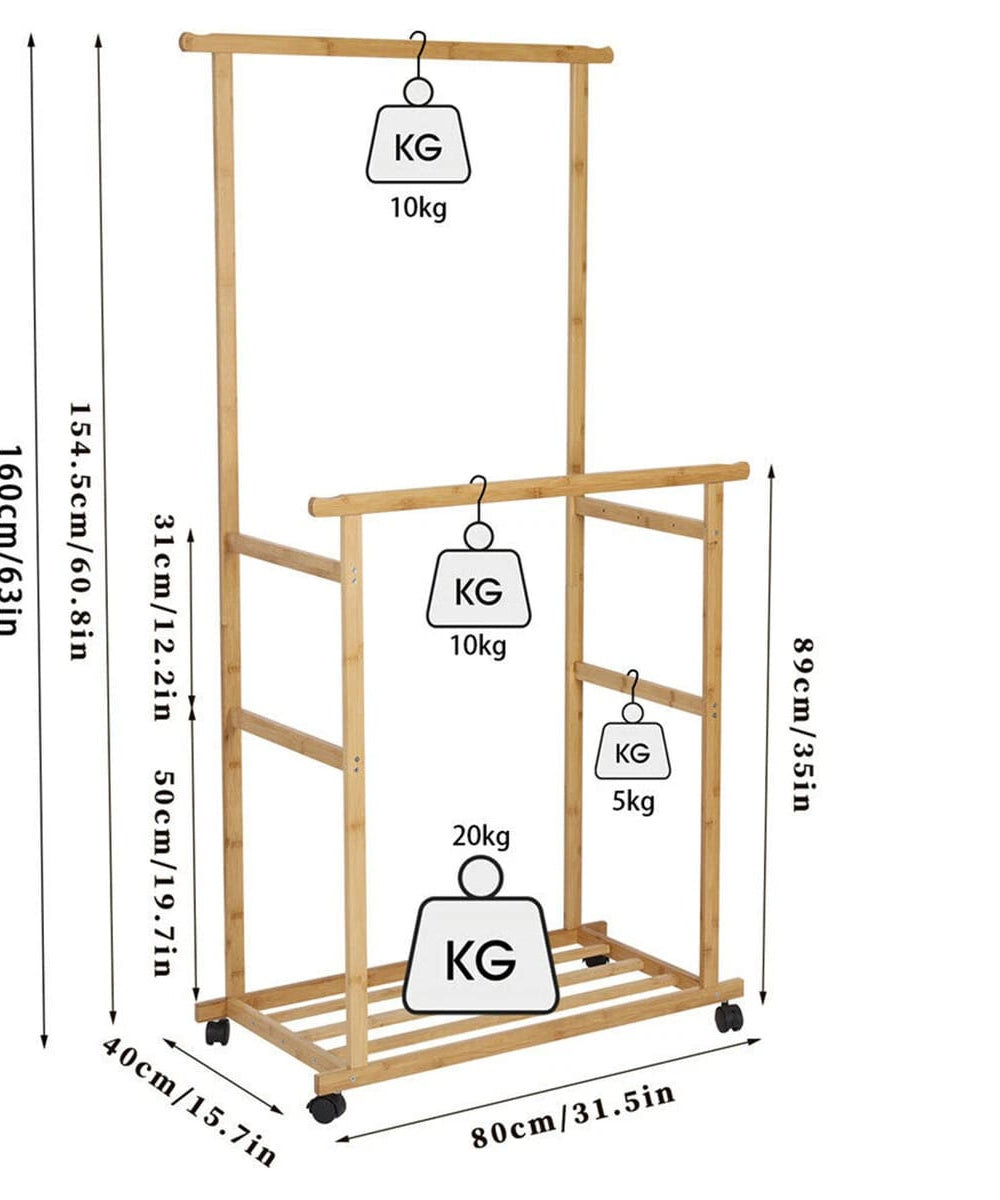 استاند ملابس خشب طبيعي