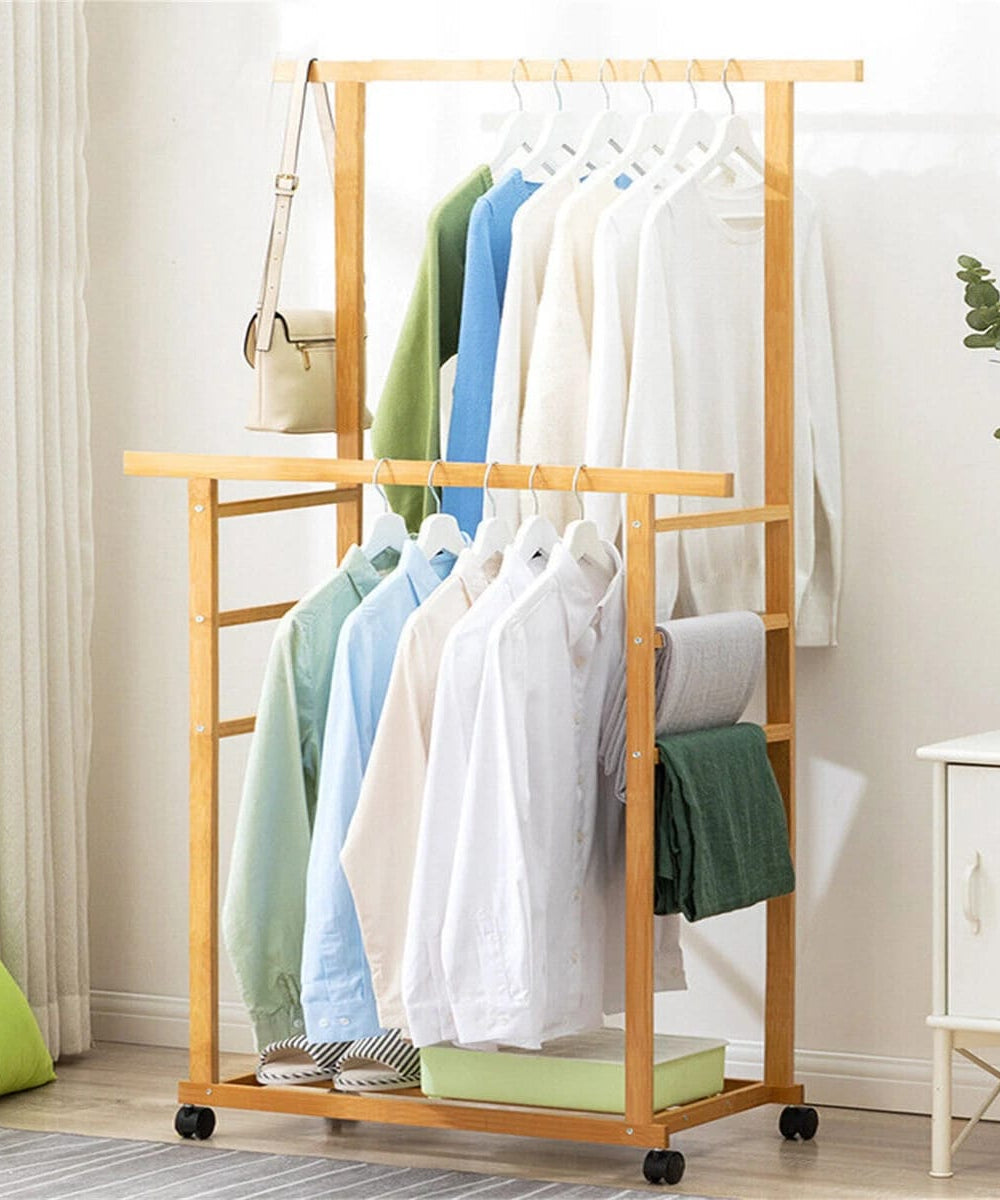 استاند ملابس خشب طبيعي