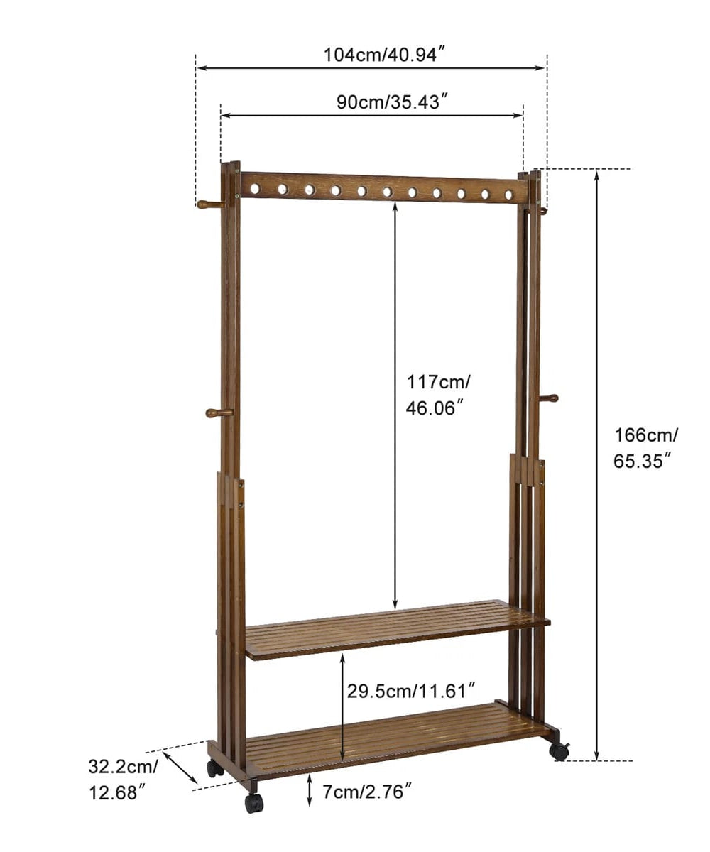 استاند ملابس خشب طبيعي