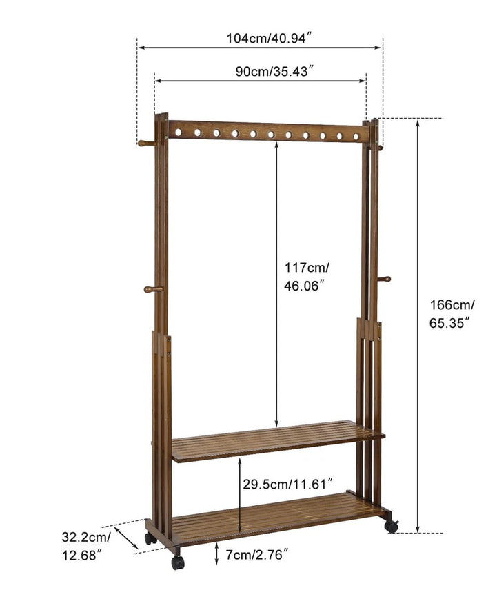 استاند ملابس خشب طبيعي