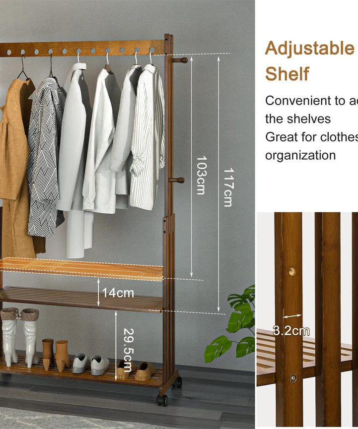 استاند ملابس خشب طبيعي