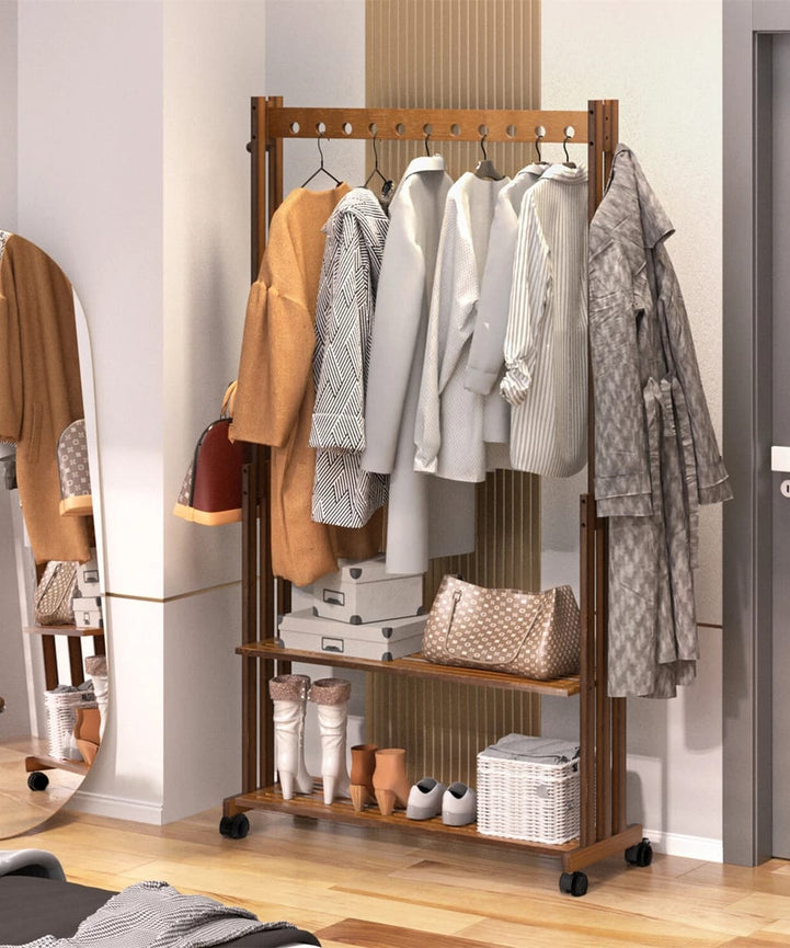 استاند ملابس خشب طبيعي