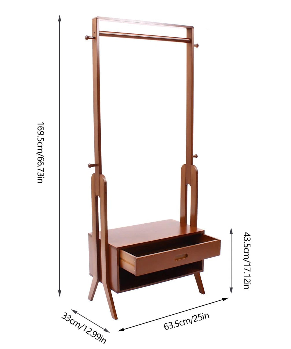 استاند ملابس خشب طبيعي