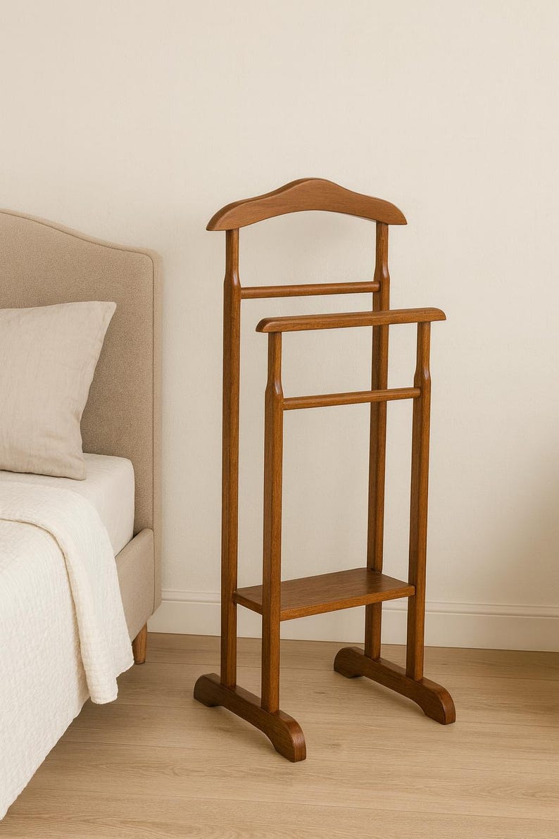 استاند ملابس خشب طبيعي