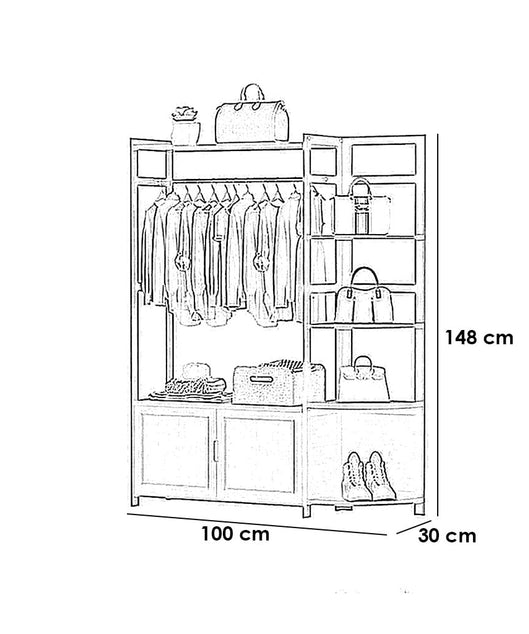 استاند ملابس خشب طبيعي