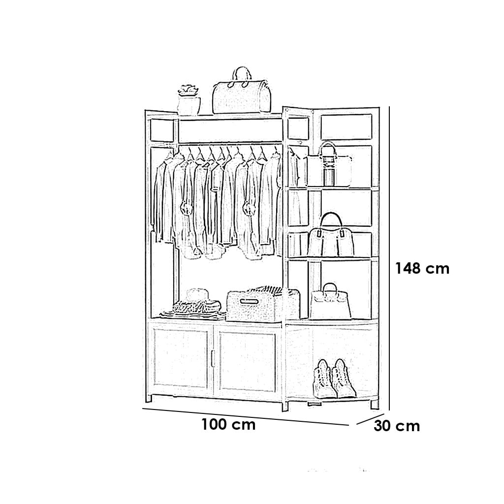 استاند ملابس خشب طبيعي