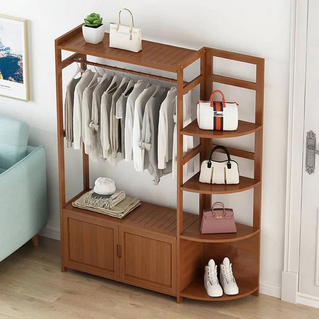 استاند ملابس خشب طبيعي