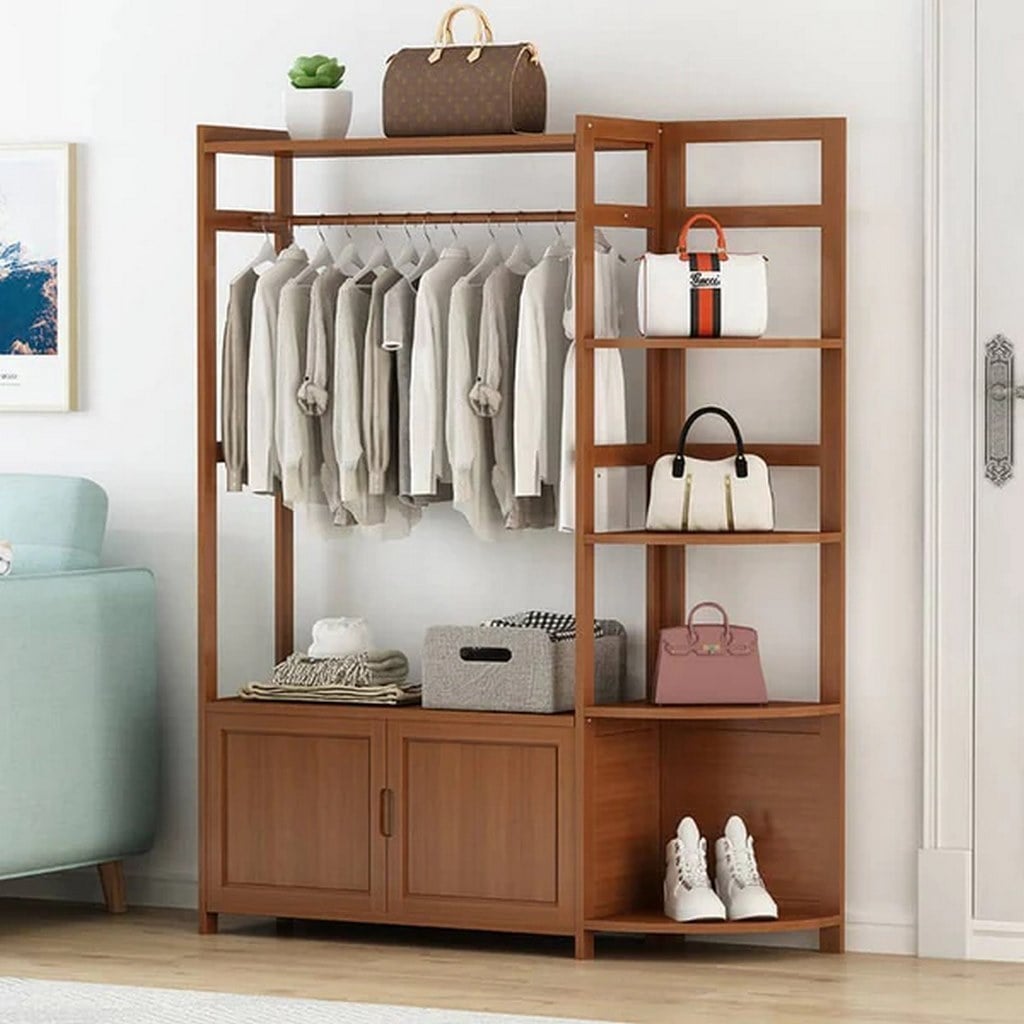 استاند ملابس خشب طبيعي