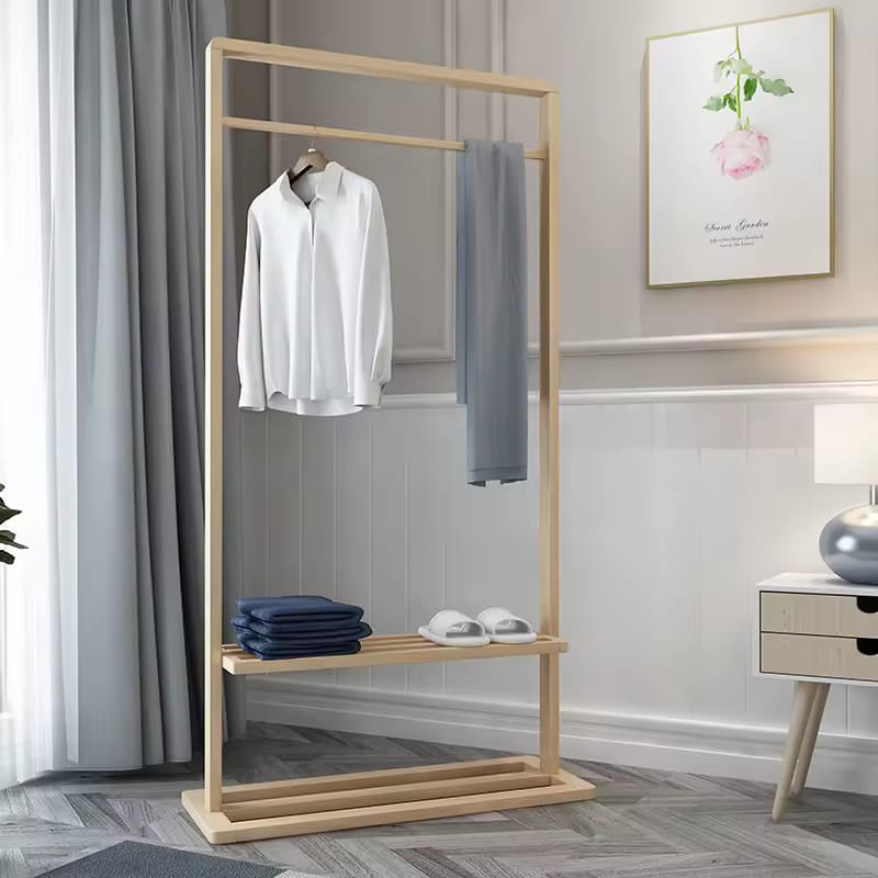 استاند ملابس خشب طبيعي