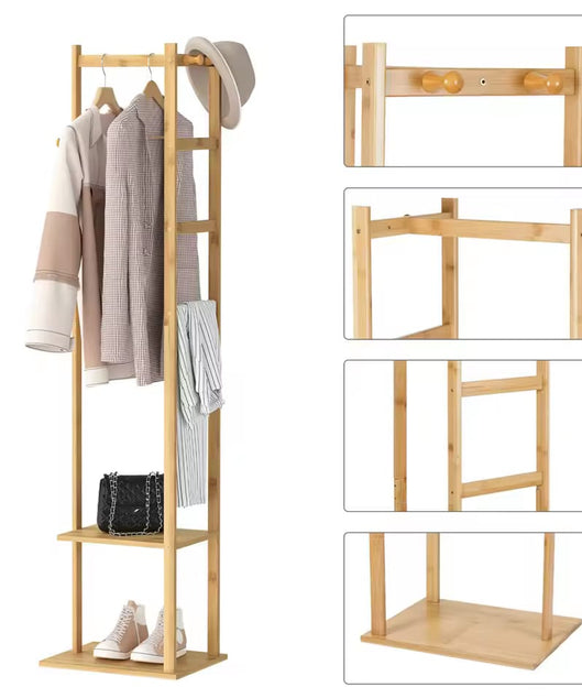 استاند ملابس خشب طبيعي